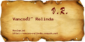 Vancsó Relinda névjegykártya
